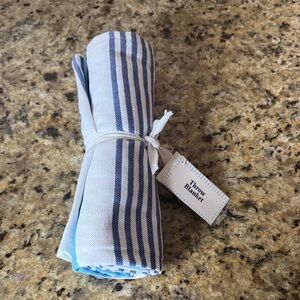 Elegant Blue and White Striped Throw Blanket